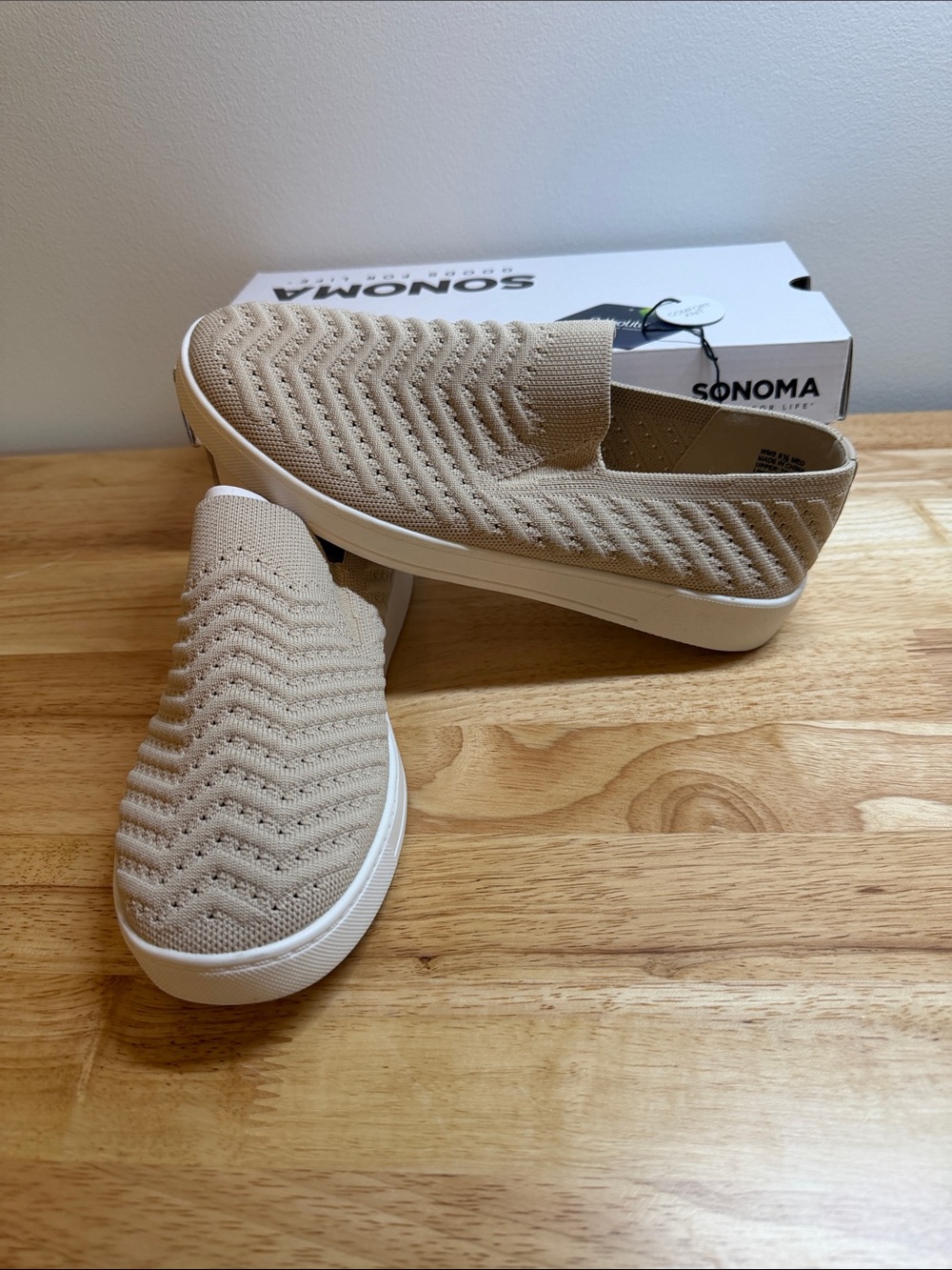 Sonoma Slip-On Knit Loafers in Beige